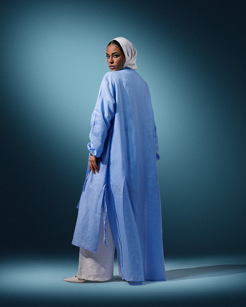 long linen pure cardigan - 853