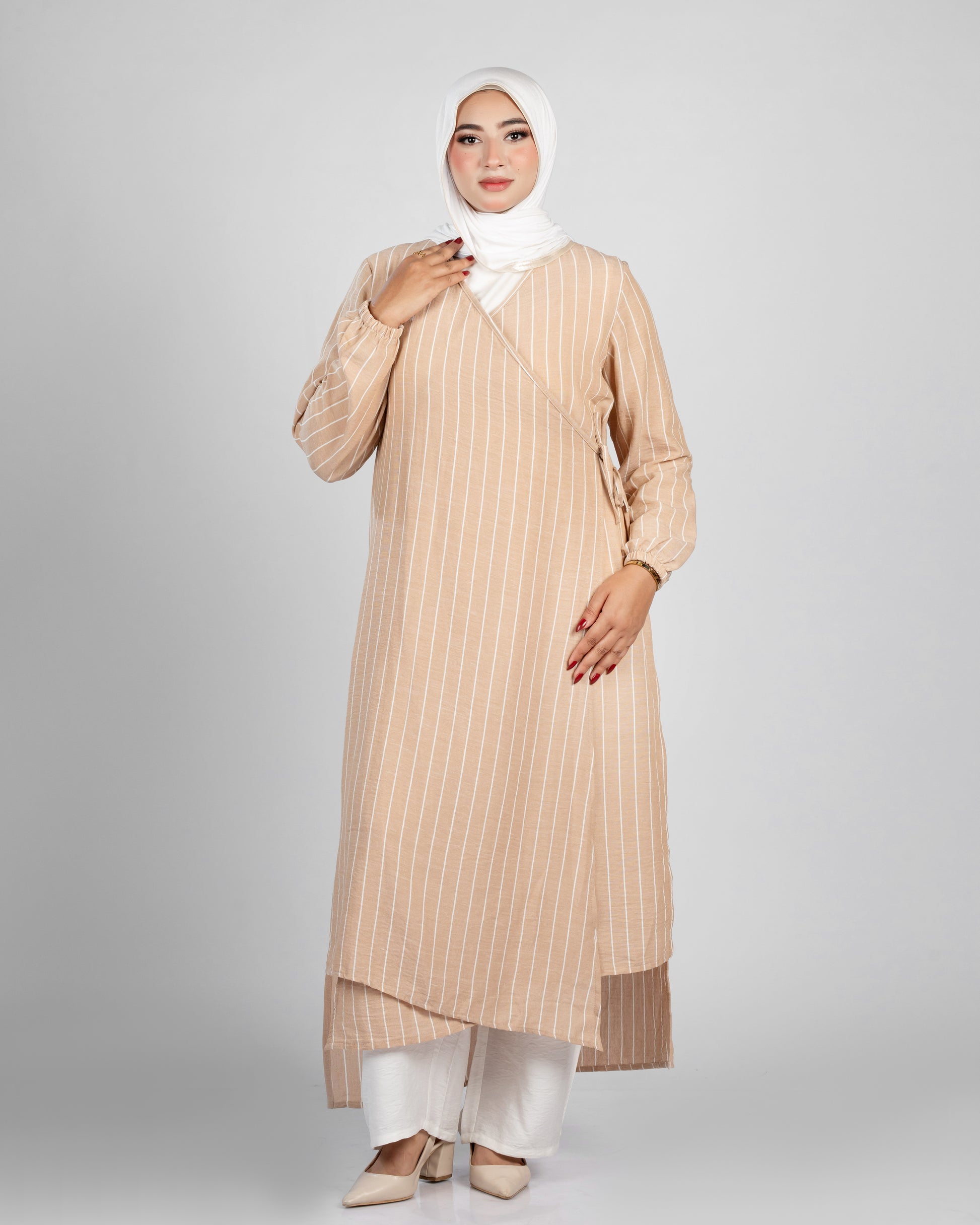 Striped Linen Cardigan - 1299