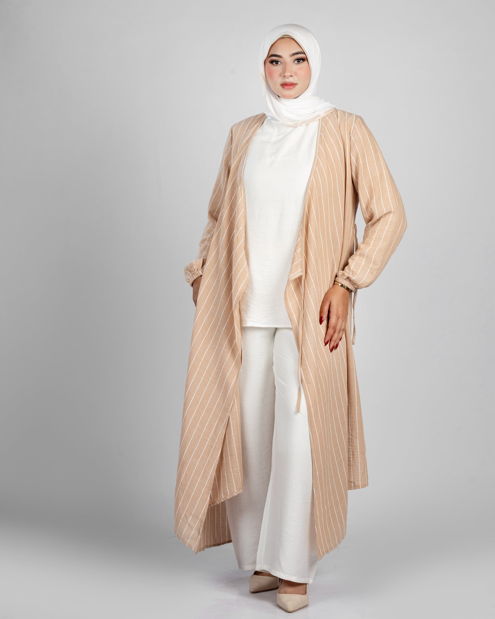 Striped Linen Cardigan - 1299