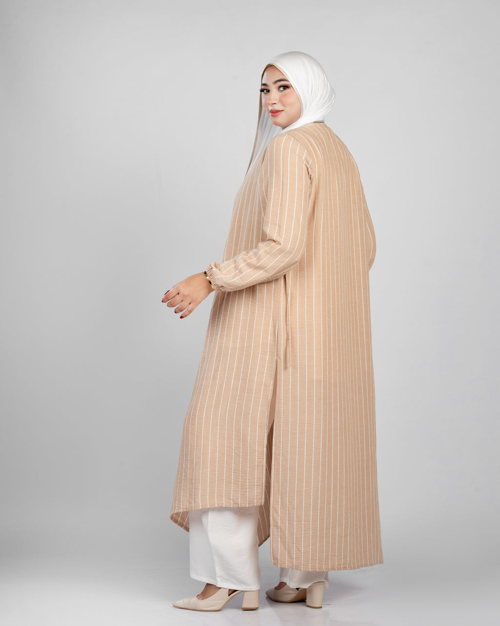 Striped Linen Cardigan - 1299