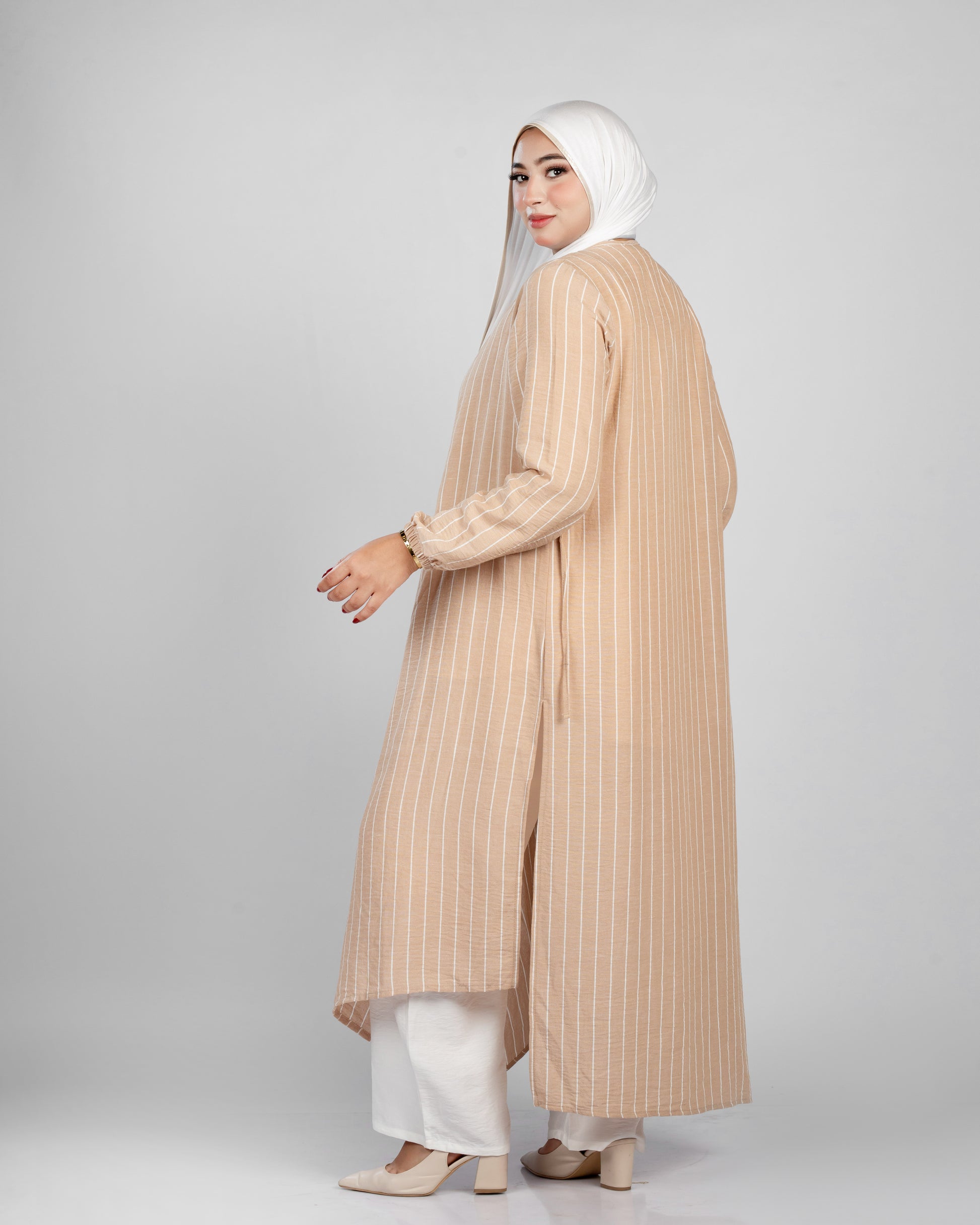 Striped Linen Cardigan - 1299