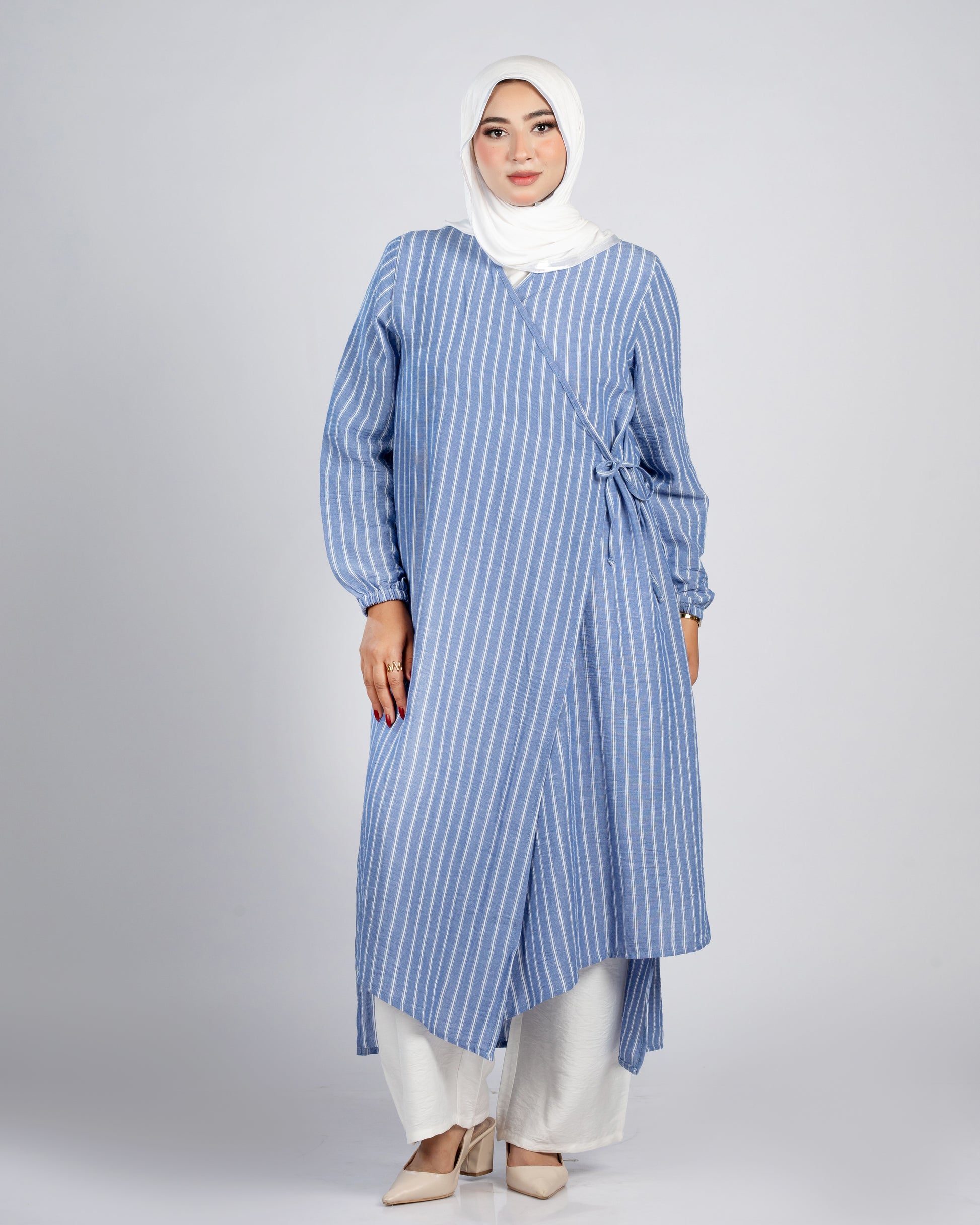 Striped Linen Cardigan - 1299