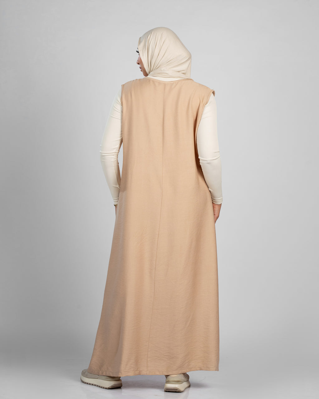 basic sleeveless linen dress 155