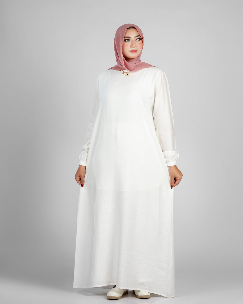 Basic long sleeve no buttons - linen- dress 156