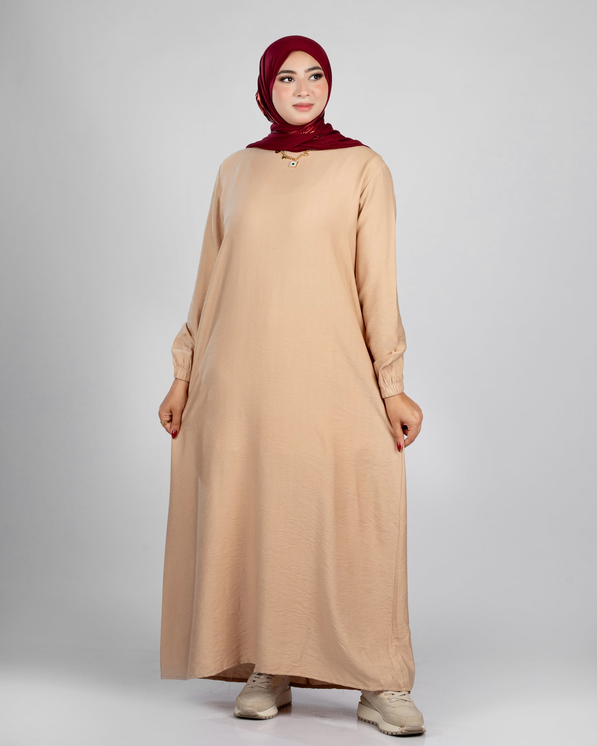Basic long sleeve no buttons - linen- dress 156