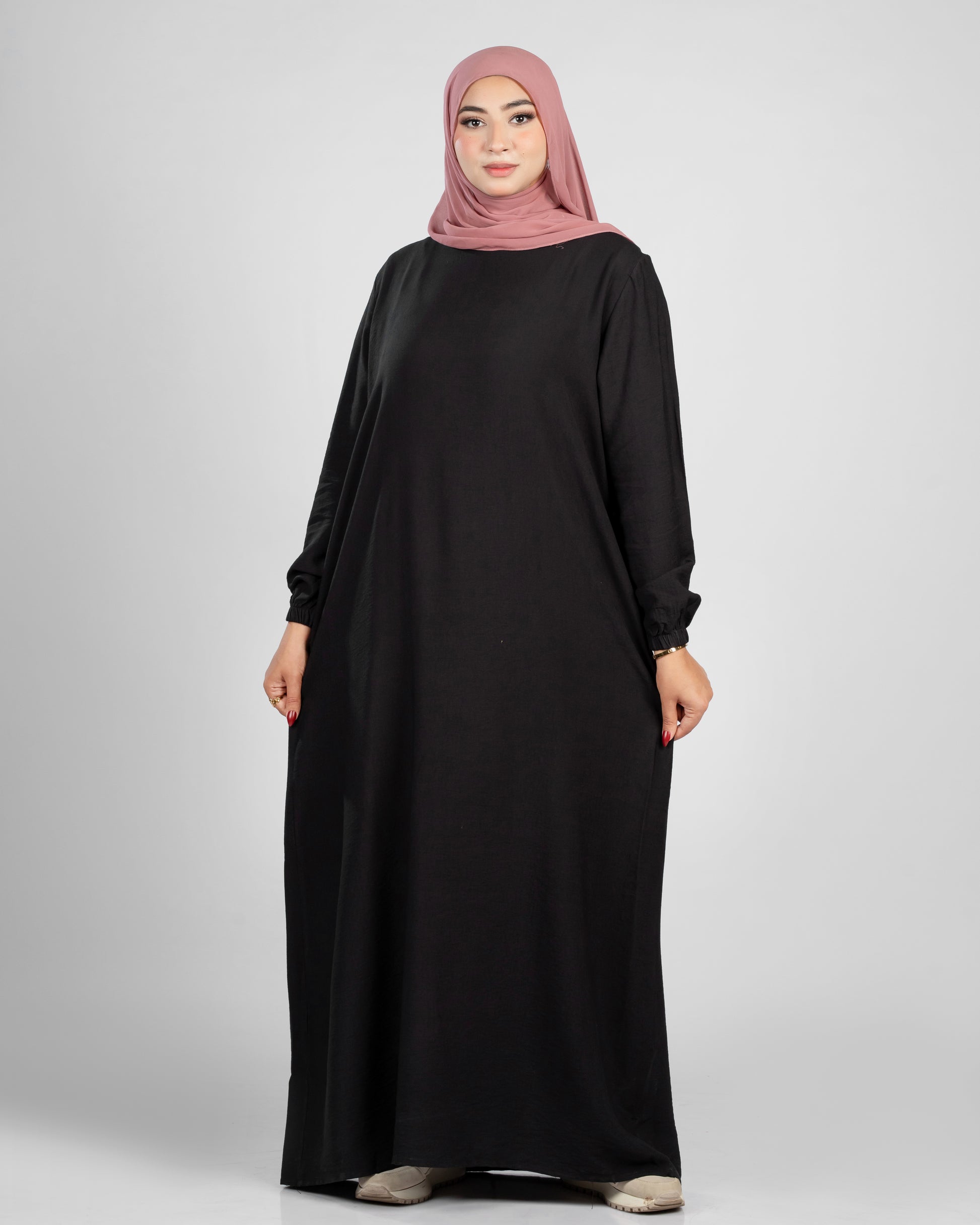 Basic long sleeve no buttons - linen- dress 156