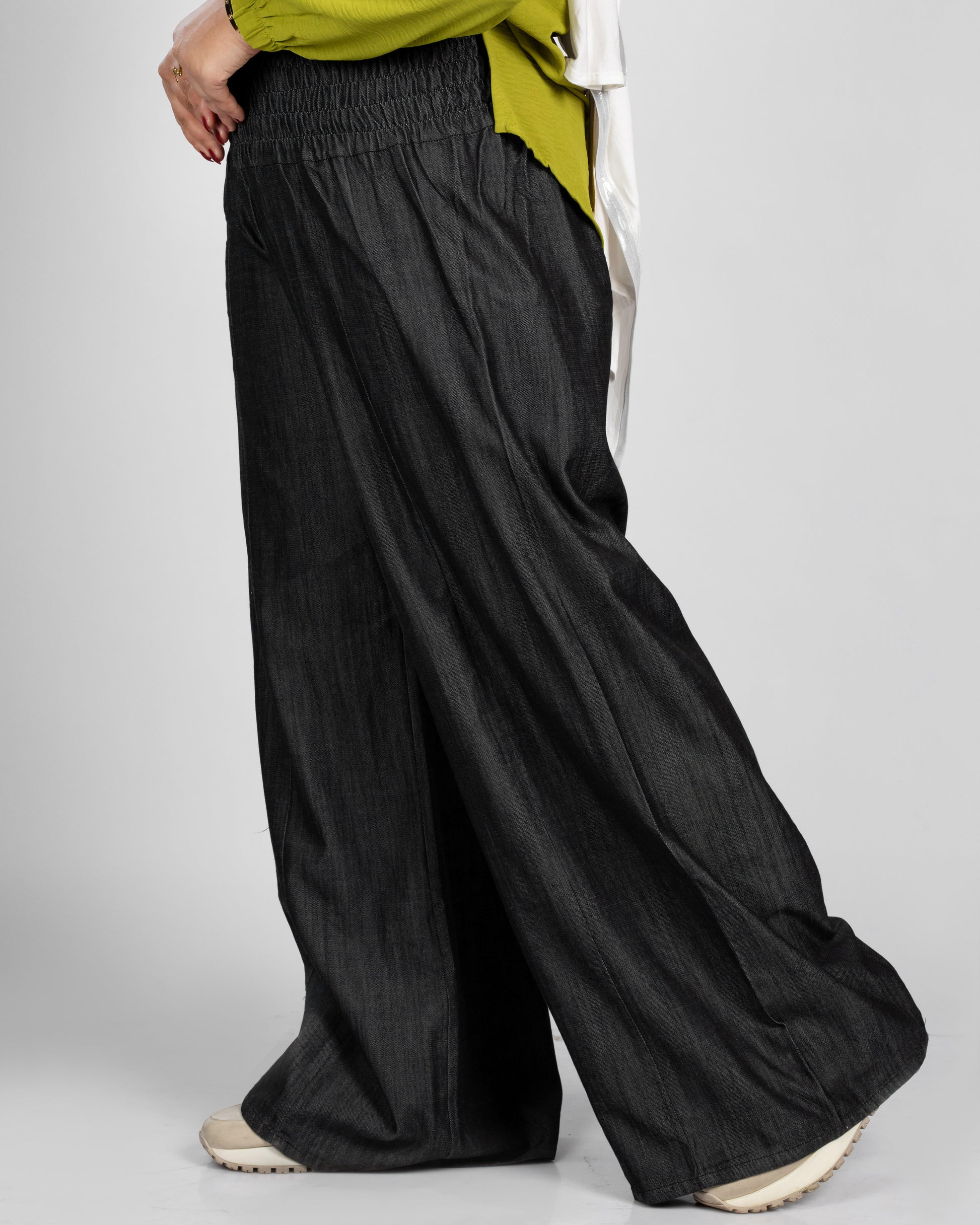 Wide Leg Elastic Waist Jeans - 103