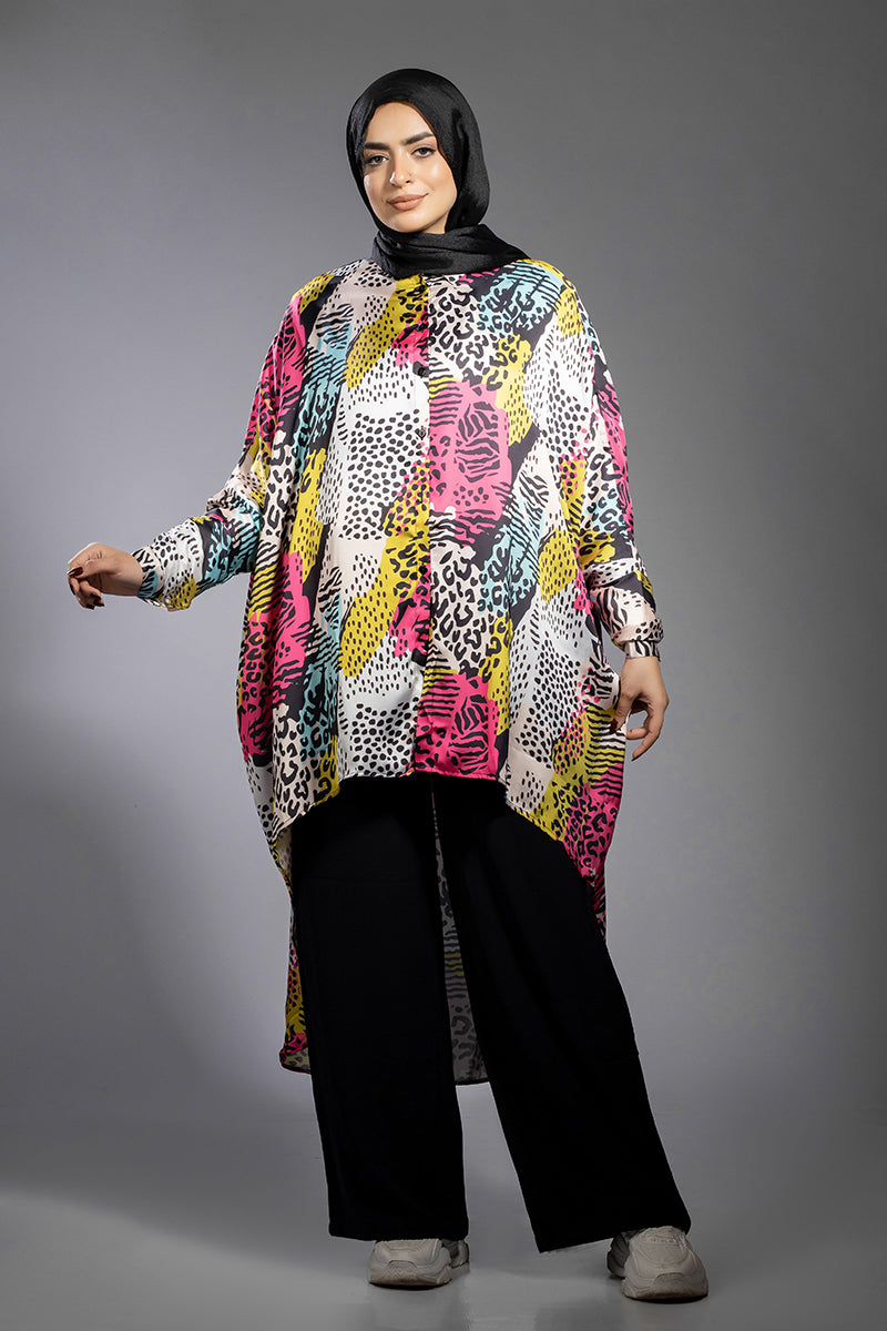 Patterned oversized top