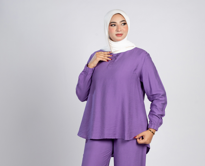Basic long sleeve linen top 112/1