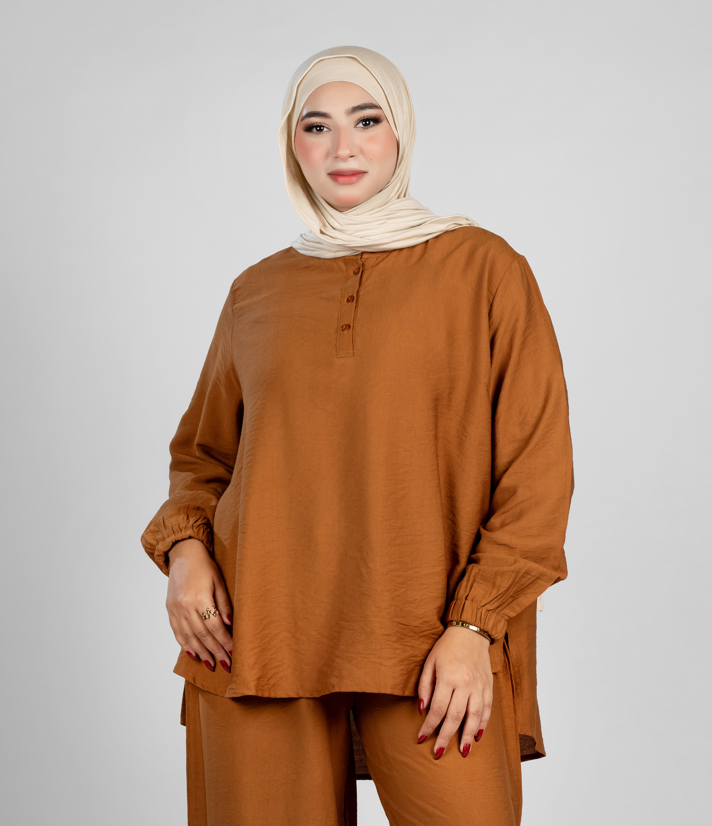 Basic long sleeve linen top 112/1