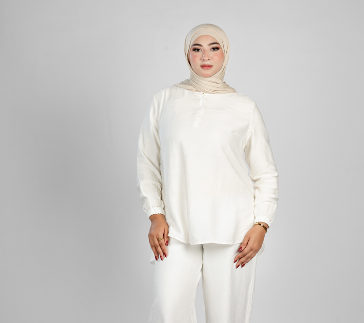 Basic long sleeve linen top 112/1