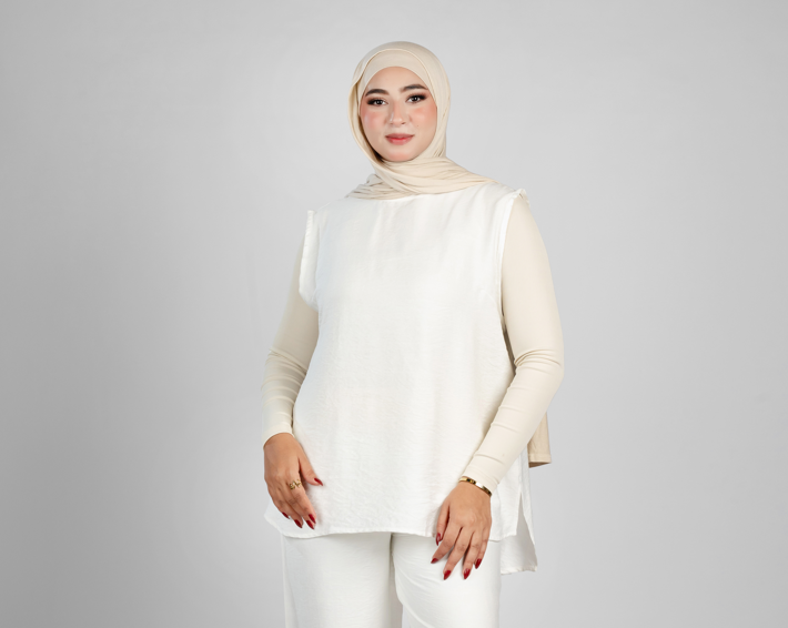 basic sleeveless linen set - 1311