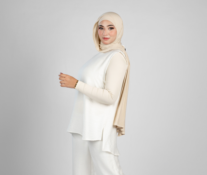 basic sleeveless linen set - 1311