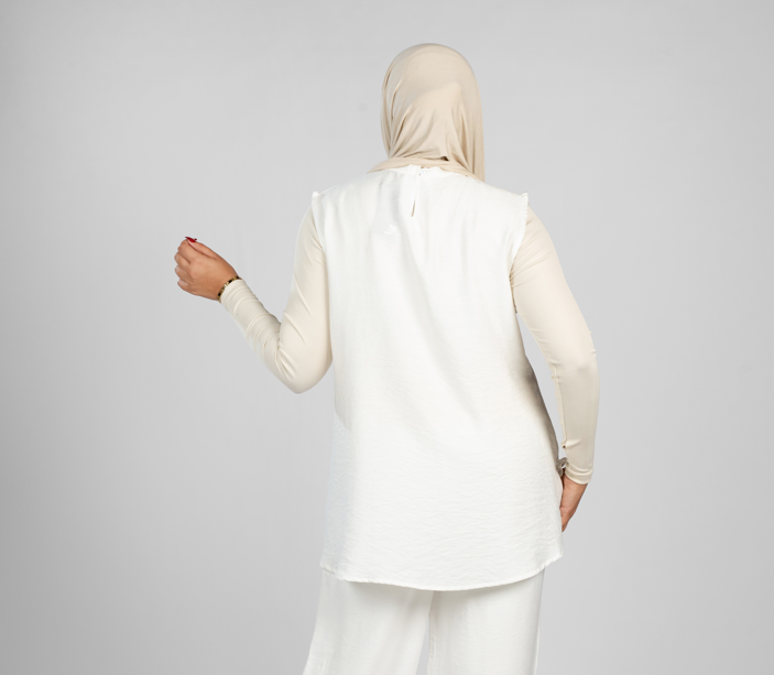 basic sleeveless linen set - 1311