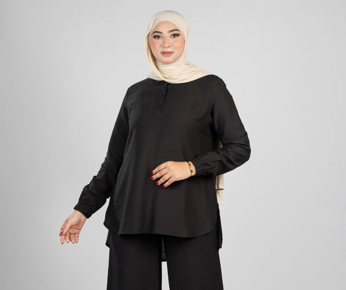 Basic long sleeve linen top 112/1