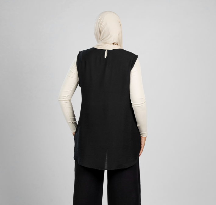 basic sleeveless linen top - 112