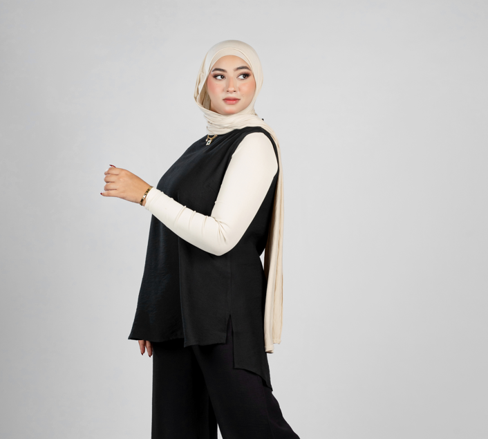 basic sleeveless linen top - 112