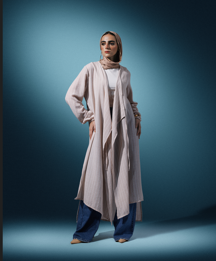 Striped Linen Cardigan - 1299