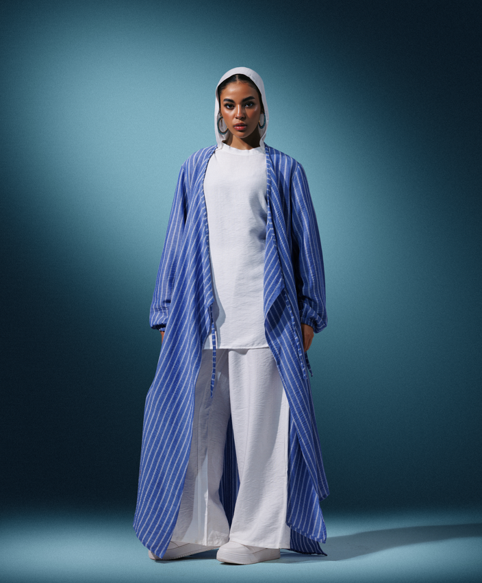 Striped Linen Cardigan - 1299