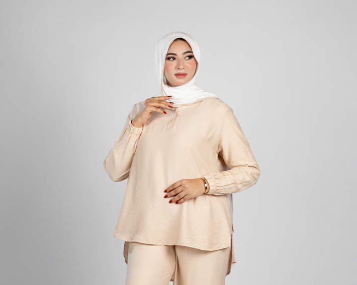 Basic long sleeve linen top 112/1